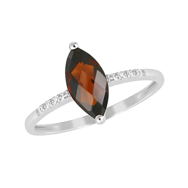 Zlaté náušnice s granátem a brilianty GKW48530GR