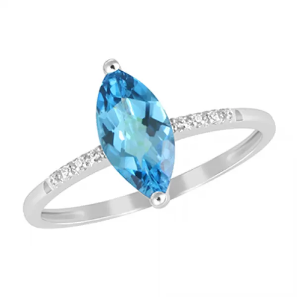 Dámské náušnice bílé zlato 585/1000 přírodní diamant 1.20 ct s topaz GKW48531TPZ