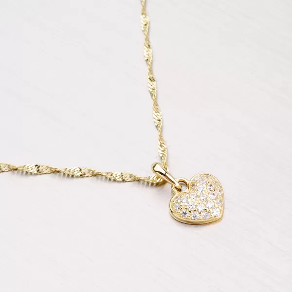 Zlaté srdce se zirkony DZ2409ZL