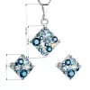 Sada šperků s krystaly Swarovski náušnice a přívěsek modrý kosočtverec 39126.3 aqua