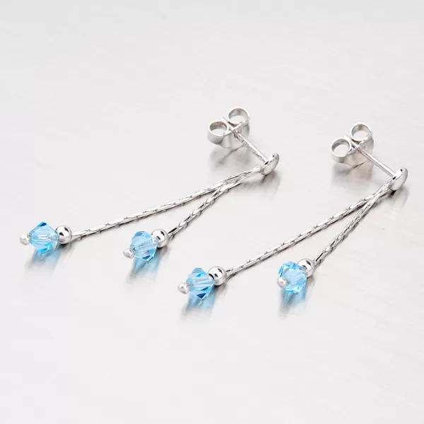 Visací náušnice s krystalem M6015SW-Blue