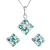 Sada šperků s krystaly Swarovski náušnice, řetízek a přívěsek modrý kosočtverec 39126.3 turquoise