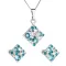 Sada šperků s krystaly Swarovski náušnice, řetízek a přívěsek modrý kosočtverec 39126.3 turquoise