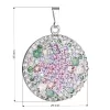Stříbrný přívěsek s krystaly Swarovski mix barev fialová zelená růžová kulatý 34131.3 sakura
