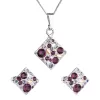 Sada šperků s krystaly Swarovski náušnice, řetízek a přívěsek fialový kosočtverec 39126.3 amethyst