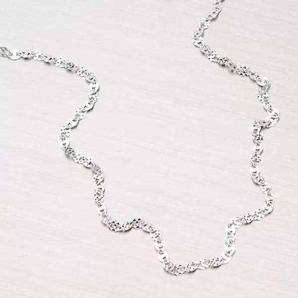 Gravírovaný řetízek z bílého zlata 45-1578