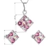 Sada šperků s krystaly Swarovski náušnice, řetízek a přívěsek růžový kosočtverec 39126.3