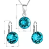 Sada šperků s krystaly Swarovski náušnice, řetízek a přívěsek modré kulaté 39140.3 blue zircon