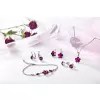 Sada šperků s krystaly Swarovski náušnice, řetízek a přívěsek růžová kytička 39143.3 fuchsia