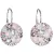 Stříbrné náušnice visací s krystaly Swarovski růžové kulaté 31176.3