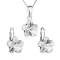Sada šperků s krystaly Swarovski náušnice, řetízek a přívěsek bílá kytička 39143.1