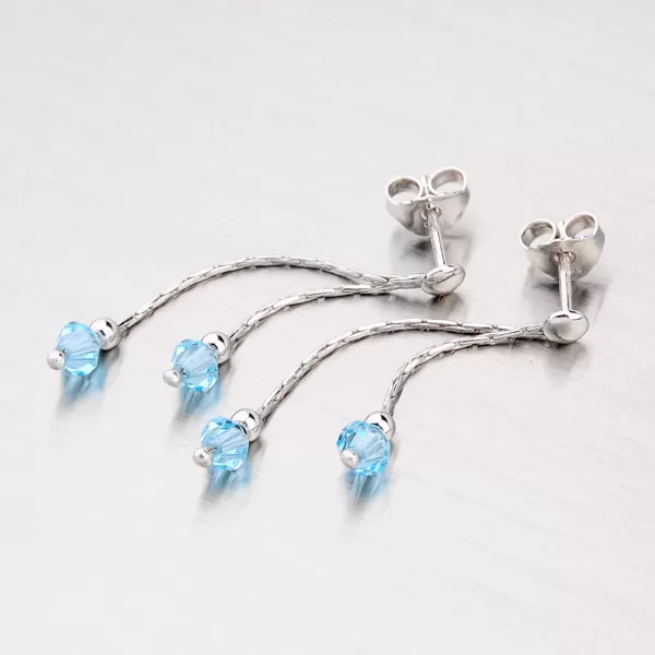 Visací náušnice s krystalem M6015SW-Blue