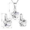 Sada šperků s krystaly Swarovski náušnice, řetízek a přívěsek bílá kytička 39143.1
