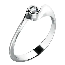 Dámský prsten bílé zlato 585/1000 přírodní diamant 0.045 ct G/SI 10783D