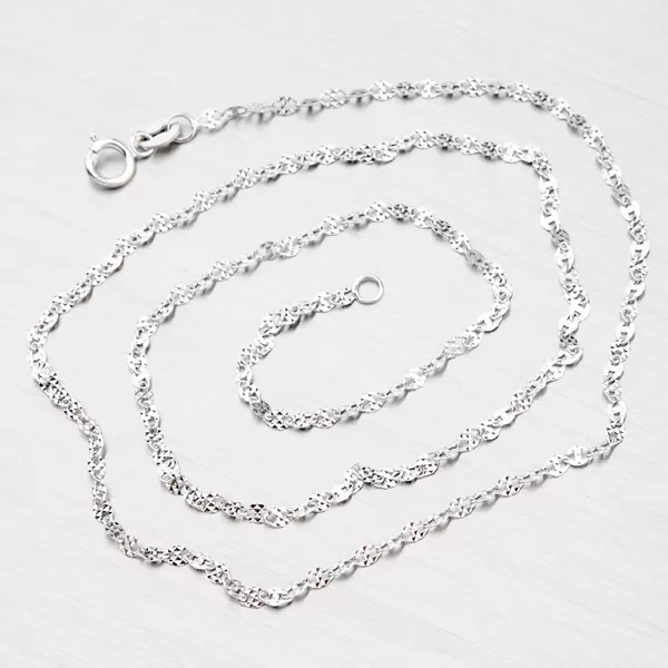 Gravírovaný řetízek z bílého zlata 45-1578