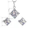 Sada šperků s krystaly Swarovski náušnice, řetízek a přívěsek fialový kosočtverec 39126.3 violet