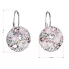 Stříbrné náušnice visací s krystaly Swarovski růžové kulaté 31176.3