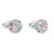 Stříbrné náušnice pecka s krystaly Swarovski mix barev kulaté 31136.3 sakura