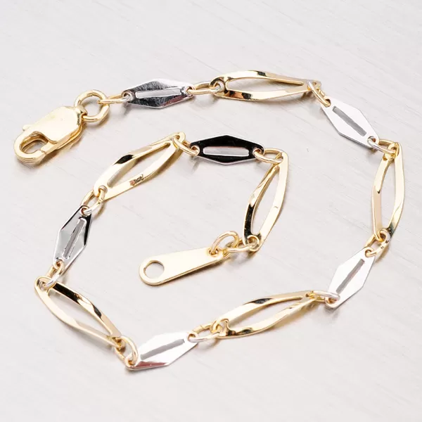 Řetízek ze žlutého a bílého zlata 45-1503