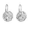 Stříbrné náušnice visací s krystaly Swarovski bílé kulaté 31176.1