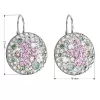 Stříbrné náušnice visací s krystaly Swarovski mix barev kulaté 31161.3 sakura