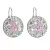 Stříbrné náušnice visací s krystaly Swarovski mix barev kulaté 31161.3 sakura