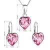 Sada šperků s krystaly Swarovski náušnice, řetízek a přívěsek růžové srdce 39141.3