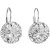 Stříbrné náušnice visací s krystaly Swarovski bílé kulaté 31176.1