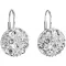 Stříbrné náušnice visací s krystaly Swarovski bílé kulaté 31176.1 31176.1 KRYSTAL