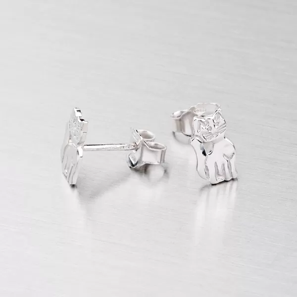 Stříbrné náušnice kočky M60577