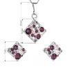 Sada šperků s krystaly Swarovski náušnice, řetízek a přívěsek fialový kosočtverec 39126.3 amethyst