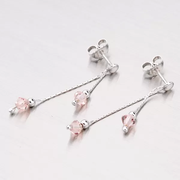 Náušnice s krystaly M6015SW-Pink
