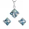 Sada šperků s krystaly Swarovski náušnice a přívěsek modrý kosočtverec 39126.3 aqua