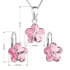 Sada šperků s krystaly Swarovski náušnice, řetízek a přívěsek růžová kytička 39143.3 rose