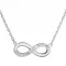 Stříbrný náhrdelník s krystaly Swarovski bílé infinity,osmička-nekonečno 32023.1