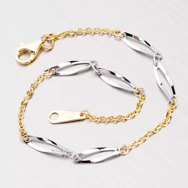 Kombinovaný zlatý řetízek 45-1091