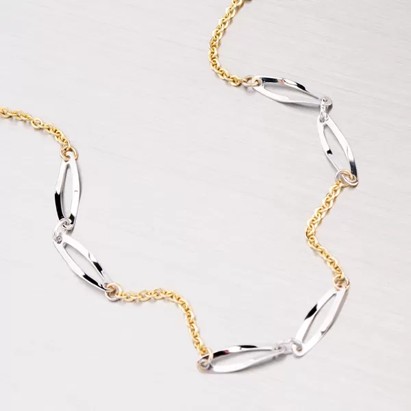 Kombinovaný zlatý řetízek 45-1091