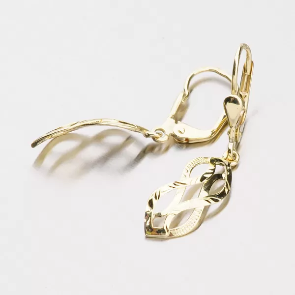 Dámské náušnice žluté zlato 585 visací klasik 52NK-210