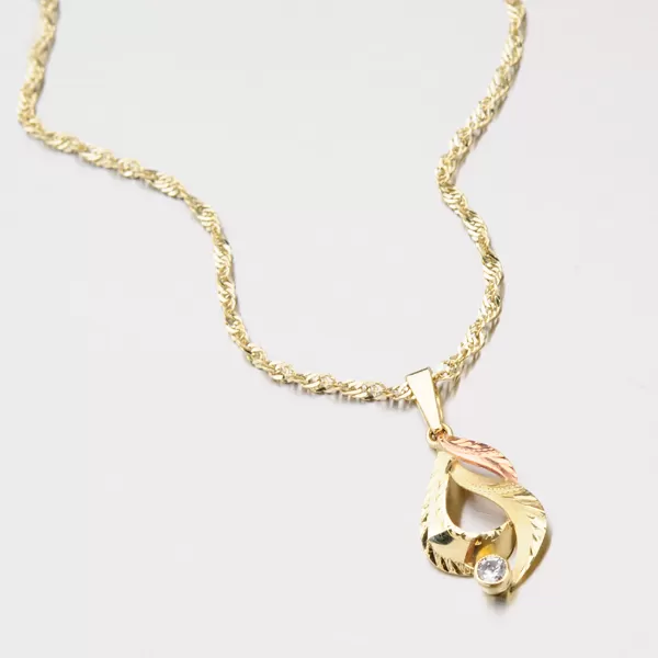 Dámský přívěsek zlato mix 585 zirkon 53P-081B