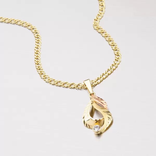 Dámský přívěsek zlato mix 585 zirkon 53P-081B