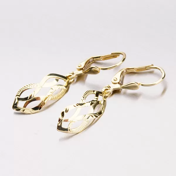 Dámské náušnice žluté zlato 585 visací klasik 52NK-210