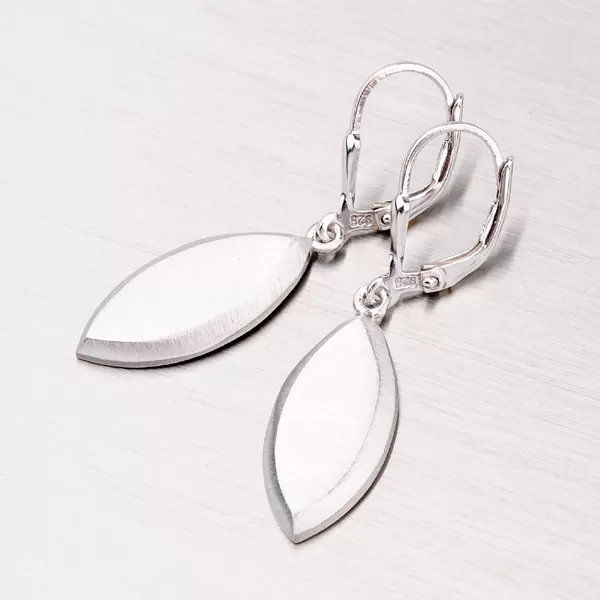 Stříbrné matné náušnice NZM-302-OKS