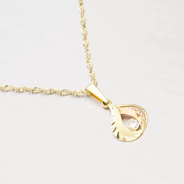 Dámský přívěsek žluté zlato 585 zirkon 53P-079B