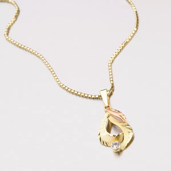 Dámský přívěsek zlato mix 585 zirkon 53P-081B