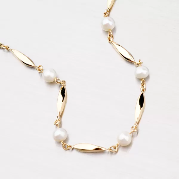 Zlatý řetízek s perlami 45-1711