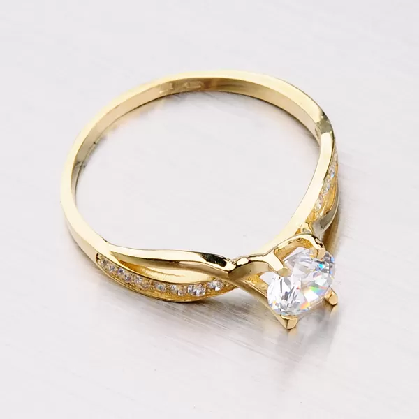 Zlatý prsten se zirkony 451P-115066