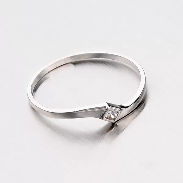 Dámský prsten bílé zlato 585 zirkon 356-0198