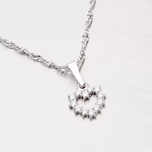 Stříbrné srdce se zirkony MPN4955