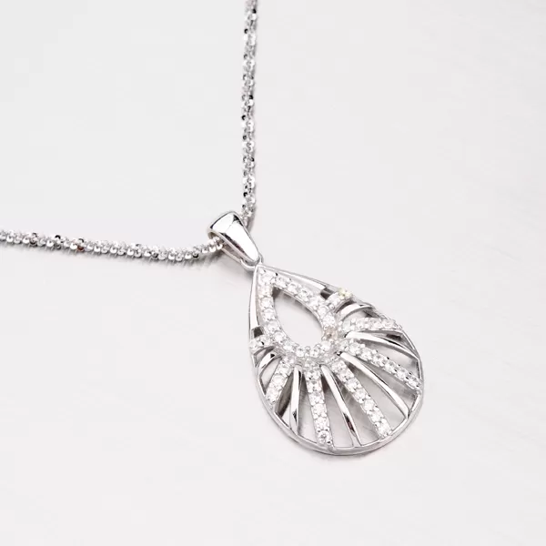 Stříbrný přívěsek ve tvaru slzy ZS-006P-OKS