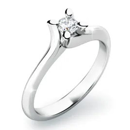 Zásnubní prsten bílé zlato 585/1000 přírodní diamant 0.075 ct G/SI ZP-10806D